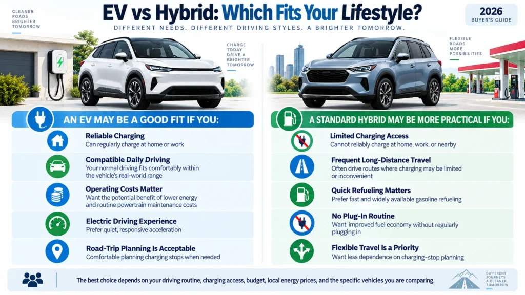 EV vs hybrid which fits your lifestyle