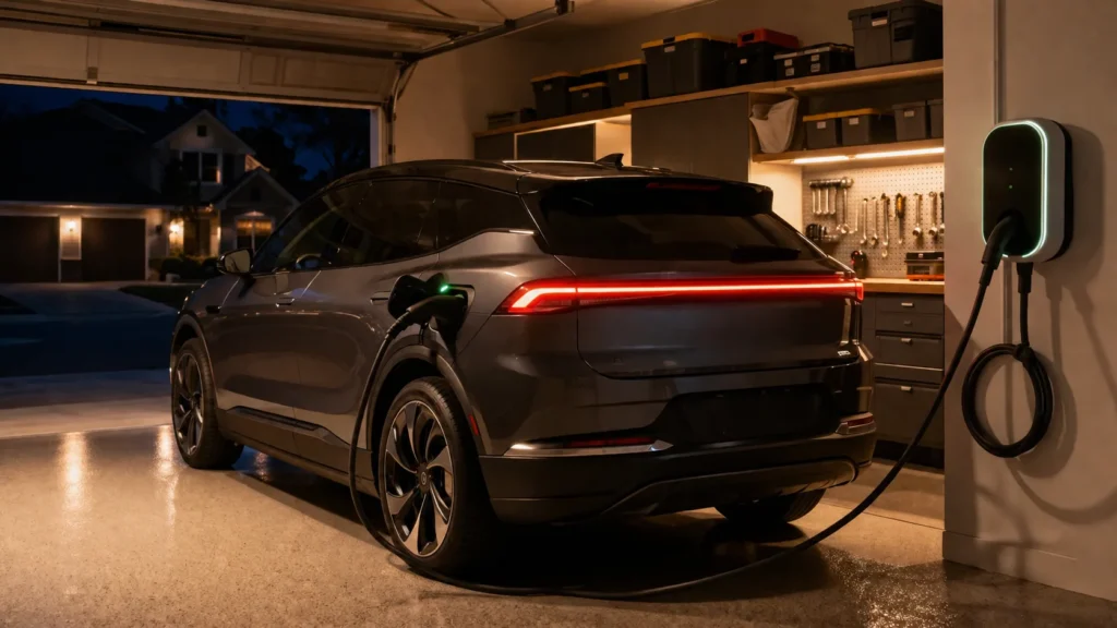 Electric car using Level 2 home charging
