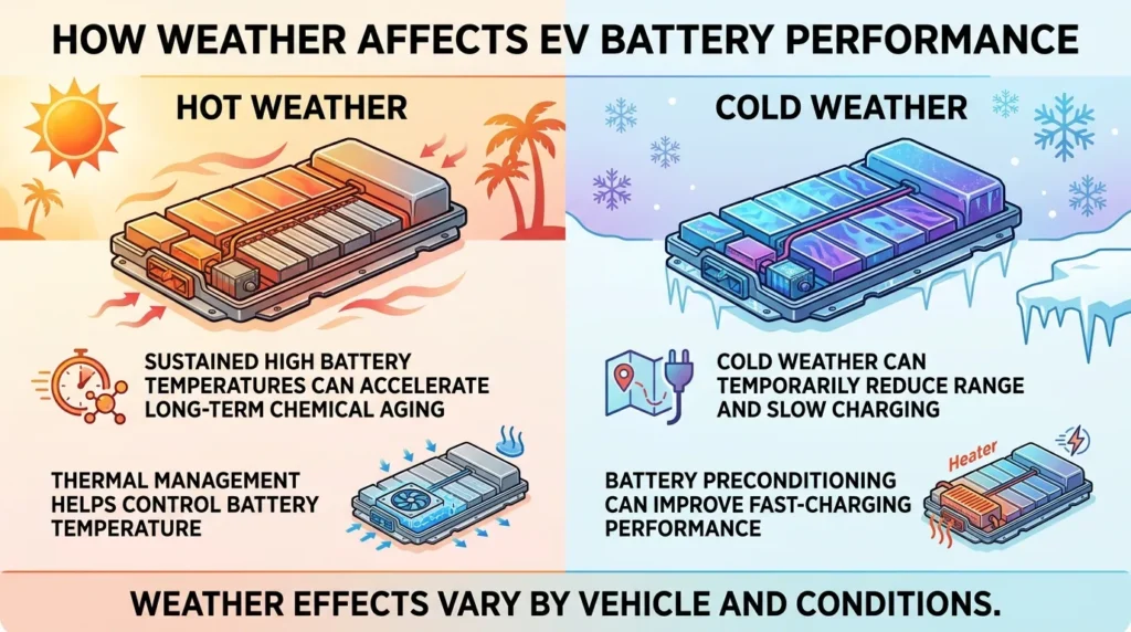 How weather and temperature affect EV battery life